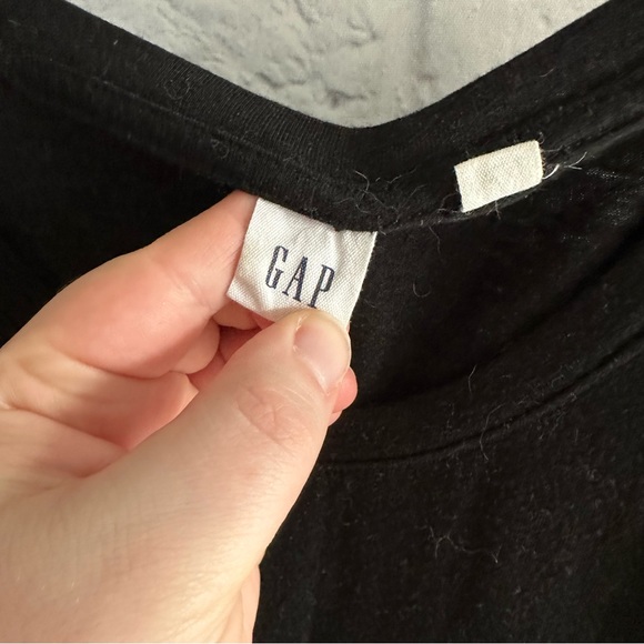 PREOWNED GAP TSHIRT DRESS BLACK WITH NAVY BLUE COLOR BLOCK SLEEVES XL - Picture 3 of 5